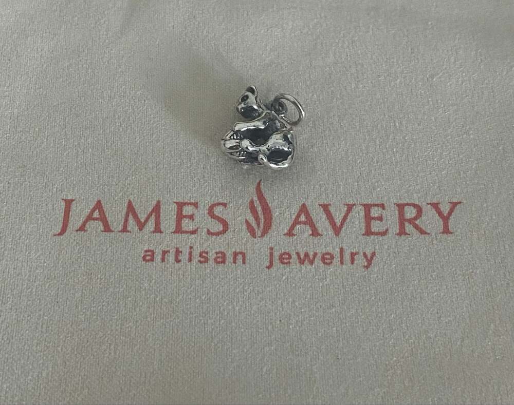 James Avery Retired Cat with Ball of Yarn Charm